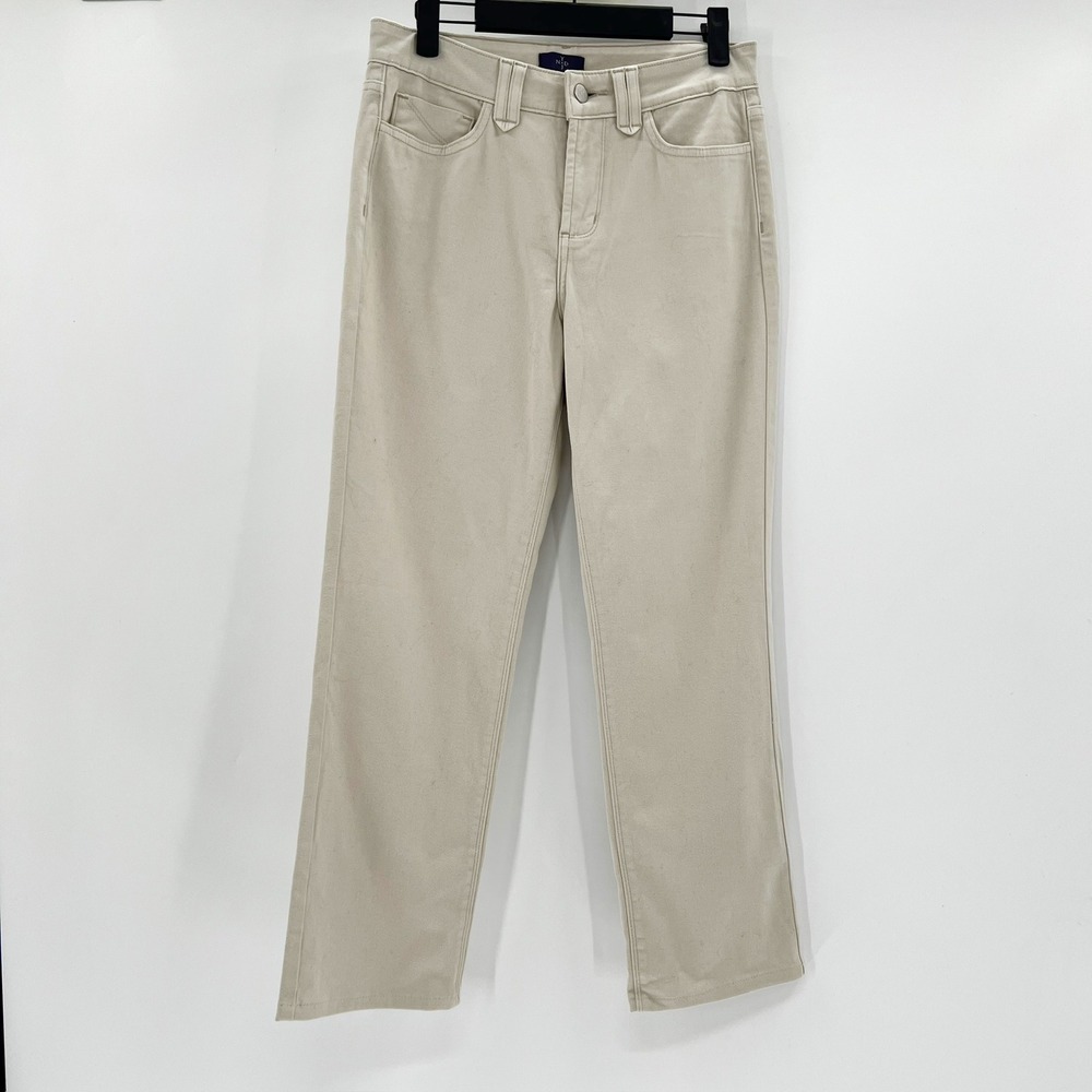 NYDJ Straight Leg Pants Women's Size 4P Beige Lift Tuck Technology - Picture 2 of 5